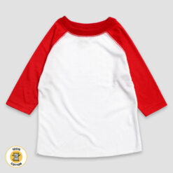 Toddler & Kids Raglan T-Shirts – 100% Cotton White/Red - LG2554WBR - The Laughing Giraffe®