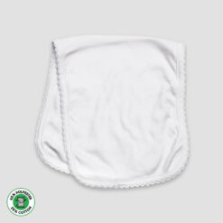 Baby Scallop Burp Cloth – 2-Ply – Polyester Cotton Blend White - LG3433W - The Laughing Giraffe®