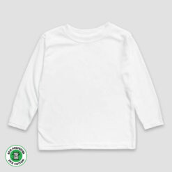 Blank Toddler Long Sleeve T-Shirts - Polyester/Cotton Blend - White - LG3586W - The Laughing Giraffe®