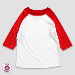 Toddler & Kids Raglan Baseball T-Shirts – 100% Polyester White/Red - LG4554WB - The Laughing Giraffe®