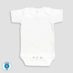 Baby One Piece Bodysuit With Tear Out Labels – White – 100% CottonLite - LG7200W - The Laughing Giraffe®