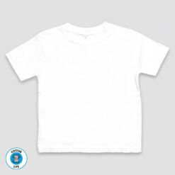 Toddler & Kids Short Sleeve T-Shirts – White – 100% Cottonlite - LG7556W - The Laughing Giraffe®