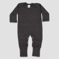 Wholesale Blank Baby Sleep N Play Pajamas - LG3403 - Black Heather