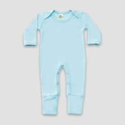 Baby Pajamas With Fold Over Mittens & Footies Blue - LG3403P - The Laughing Giraffe®